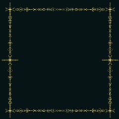 Gold Ink Line – Ornamental Full Frame Border (No Background)⑤