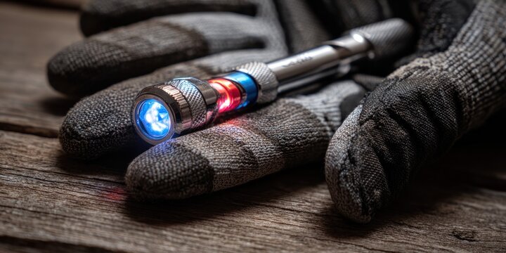 Futuristic Flashlight on Gloves - A Glimpse into Tomorrows Technology.