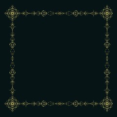 Gold Ink Line – Ornamental Full Frame Border (No Background)①