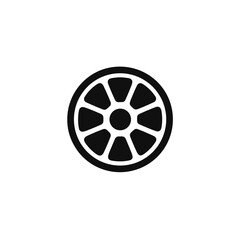 Fototapeta premium Bold centrifuge rotor icon with wide curved spokes arranged in a circular pattern for laboratory equipment visuals