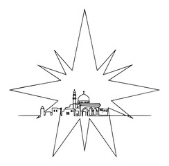 Bethlehem City Skyline in Christmas Star