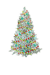 Elegant Christmas Tree – Watercolor Illustration