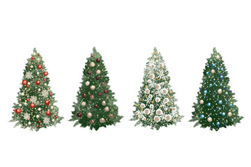 Elegant Christmas Tree – Watercolor Illustration　set