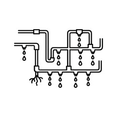Drip irrigation system icon isolated on for agriculture