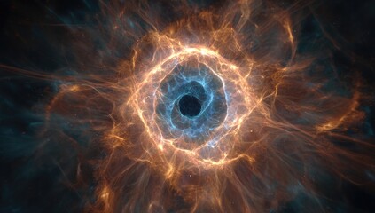 Abstract swirling vortex of energy, vibrant colors, cosmic phenomenon.