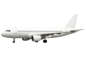 Obraz premium Commercial Aircraft Side Exterior Isolated on a Transparent Background