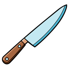 Chef’s Knife Vector Illustration – Sharp Kitchen Cutting Tool Clipart