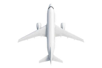Passenger Jet Top Silhouette Isolated on a Transparent Background