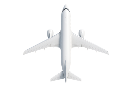 Passenger Jet Top Silhouette Isolated on a Transparent Background