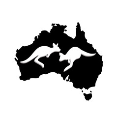two kangaroos hanging out in the middle of an Australian island for Australia Day celebrations.