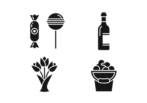 Sweet treats and gifts isolated on transparent background for celebration - Powered by Adobe