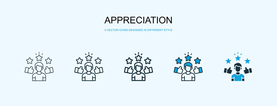 Appreciation Icon Different Style Vector Illustration