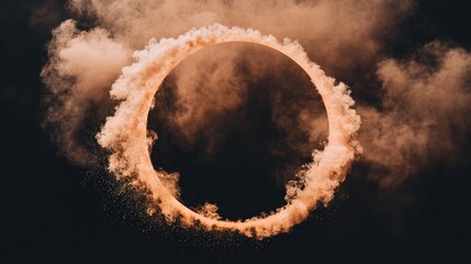 incense. Spiral of smoke forming a warm orange halo against a dark background. lifestyle magazines, social media lookbooks, designed for influencer and brand collaborations, inspires lifestyle.