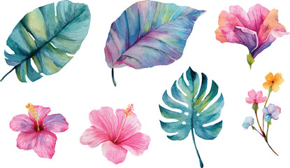 vector set of flowers
