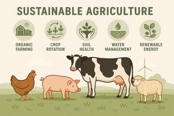 Naklejka premium Sustainable agriculture practices for a healthy planet and food production