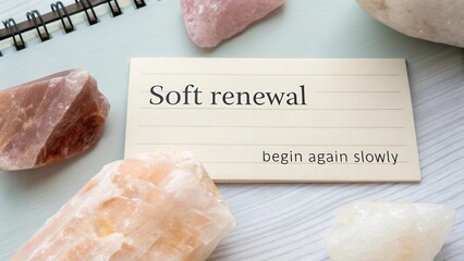 Soft renewal concept with crystals and pale mineral texture