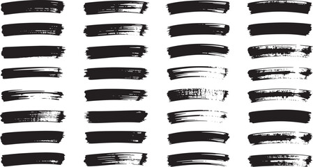 Black Brush Strokes Grunge Collection Set in Seamless Repeat Pattern