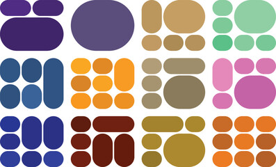 Pill bento grid bundle featuring rounded shapes perfect for modern UI layout designs