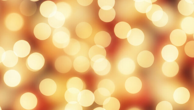 Warm gold circular lights create a soft glowing abstract party backdrop texture with a warm party atmosphere, forming a soft shimmering spotlight that enhances the beautiful atmosphere.