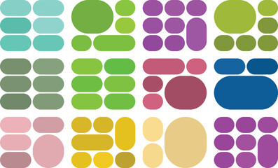 Minimal pill bento grid template collection ideal for clean modern visual designs