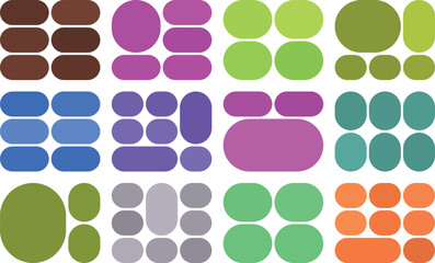 Clean pill bento grid layout design set suitable for modern graphic applications