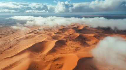 Vast desert landscape with rolling sand dunes
