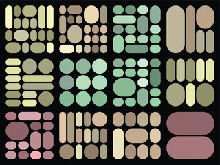 Pill bento grid bundle crafted for soft rounded UI elements in digital design projects