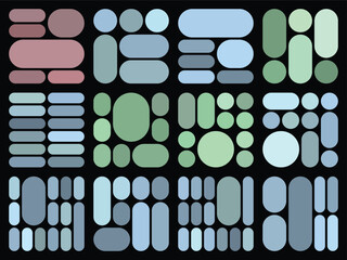 Versatile pill bento grid bundle suitable for innovative interface and layout design work