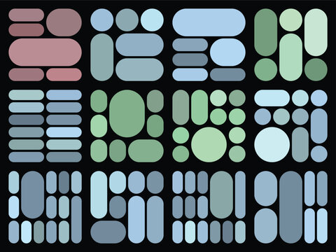 Versatile pill bento grid bundle suitable for innovative interface and layout design work