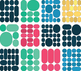 Fototapeta premium Modern pill bento grid layout design bundle for creative digital graphic projects