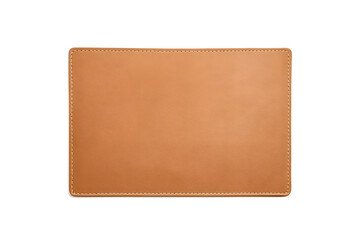 Tan leather desk mat isolated on white background