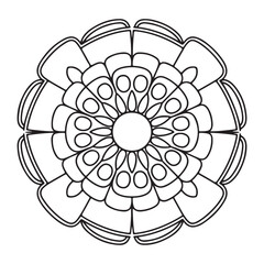 Coloring page featuring a mandala design	