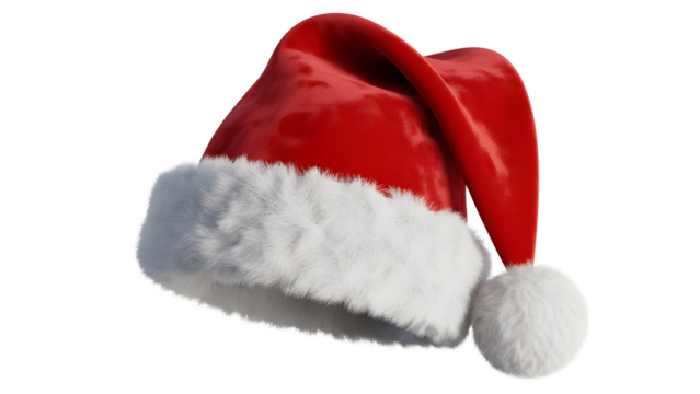 Festive santa hat isolated on transparent background for christmas isolated on transparent background - Powered by Adobe