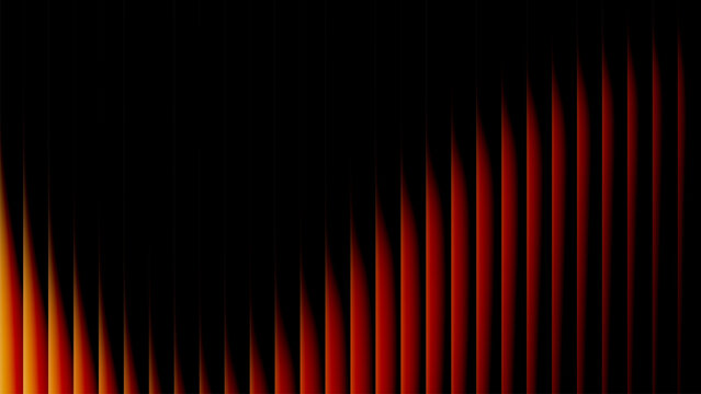 Fiery gradient arrows, glowing red to orange stripes on black abstract tech vector background.