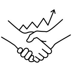 Fototapeta premium Business partnership and growth handshake icon