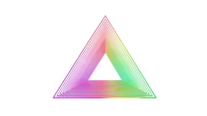 Abstract colorful triangle isolated on transparent background isolated on transparent background