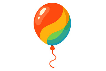 Vibrant Balloon Celebration. Colorful balloon floats gently above, with a glossy texture that reflects light. Its round, buoyant form suggests celebration and whimsy. Vector illustration