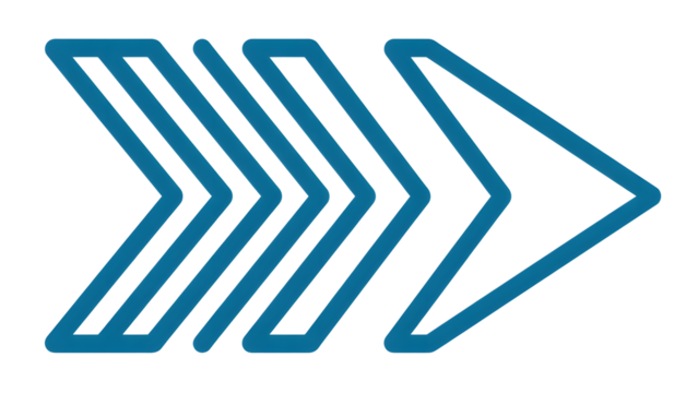 Blue forward arrows isolated on transparent background for navigation isolated on transparent background