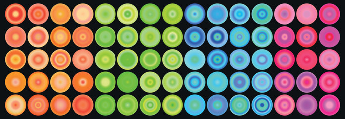 Colorful radial gradients set