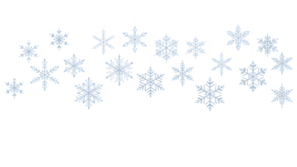 Delicate snowflakes pattern isolated on transparent background isolated on transparent background