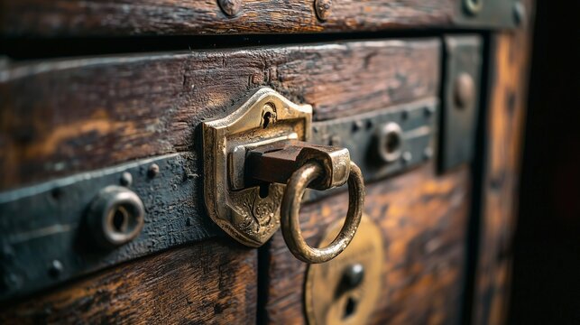 A locked chest symbolizes data protection and security measures.