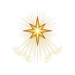 Obraz premium Star of Bethlehem, Christmas Star, Nativity, Gold Starburst Vector