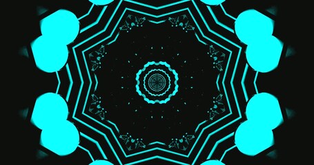 Seamless tunnel video loop features dynamic visuals with vibrant colors and intricate patterns