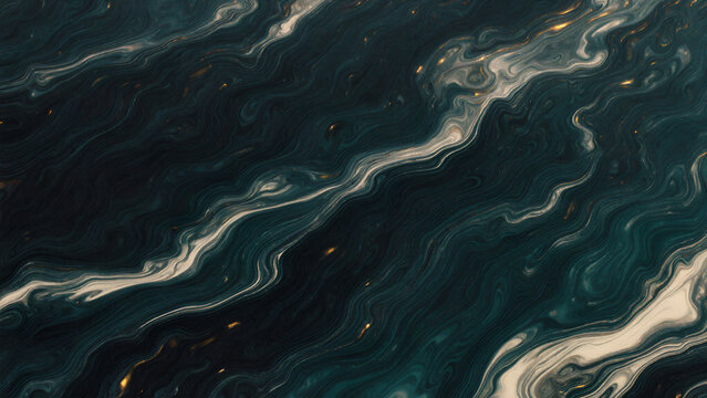 Abstract Teal and Charcoal Landscape