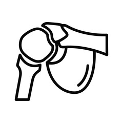 Anatomical illustration of the human shoulder joint, depicting bones and articulation