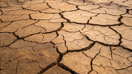 High-Detail Cracked Dry Soil Close-Up Texture
