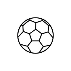 Fototapeta premium Black outline soccer ball isolated on white background