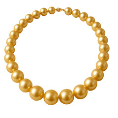 Obraz premium Elegant golden pearl necklace isolated on white background representing luxury jewelry beauty fashion style classic design romance and expensive woman accessory concept