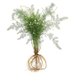 Shatavari Asparagus racemosus plant with roots and flowers