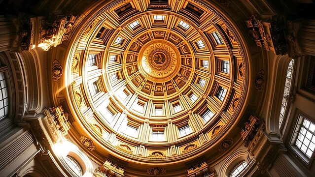cynic. Baroque church dome interior with ornate gilded details and soft overhead light. real-estate listings, architecture portfolios, designed for real-estate listing and luxury residence showcases.